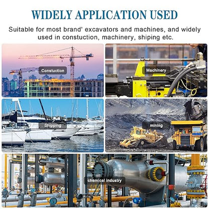 SINOCMP Hydraulic Pressure Test Kit, 3 Pressure Gauges 25Mpa/40Mpa/60Mpa 6 Test Couplings 3 Test Hoses 1 Storage Case Diagnosis Tester Gauge Set for Excavator Construction Machinery Upgraded Version