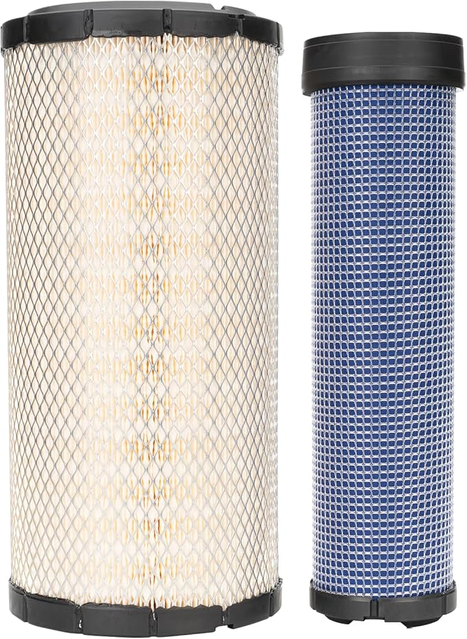 P828889 P829333 Air Filters Set Compatible with John Deere AT171853 AT171854 Kubota SVL90 SVL90-2 Wix 46562 46569 Case 222421A1 222422A1 Caterpillar 110-6326 110-6331 Fleetguard AF25557 AF25558