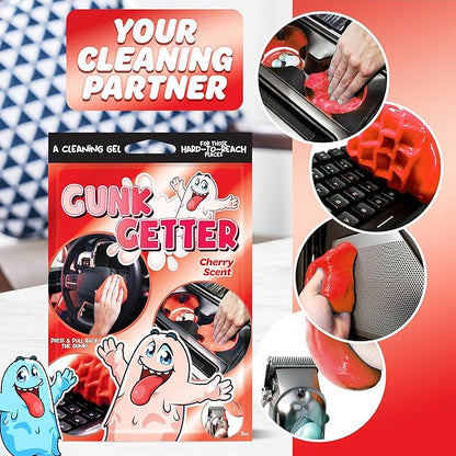 Cleaning Gel for Those Hard to Reach Places, Automotive Cup Holder Electronic Keyboard Office, Slime Gel Cleaner Dust Crumb Removal (Cherry, 12 Pack)