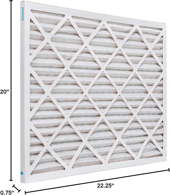 Aerostar 20x22.25x1 MERV 11 Air Filter, Pleated AC Furnace HVAC Filters (19.875x22.25x0.75), for Allergies Asthma Dust Pet Dander Smoke Bacteria Viruses, MPR 1500 FPR 10, USA, 12 Pack