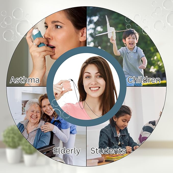 Portable Personal Air Purifier – Wearable Mini Air Purifier with 120 Hours Runtime | USB Rechargeable Filterless Ionic Device for Dust, Odor,Allergies,Smoke & Pollutants
