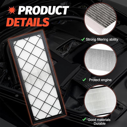 Cabin Air Filter HEPA Air Intake Filter For Tesla Model Y (2020-2025),Air Filter with Activated Carbon Replacement,OE# 1658375-00-A 1658376-00-A (Set of 4)