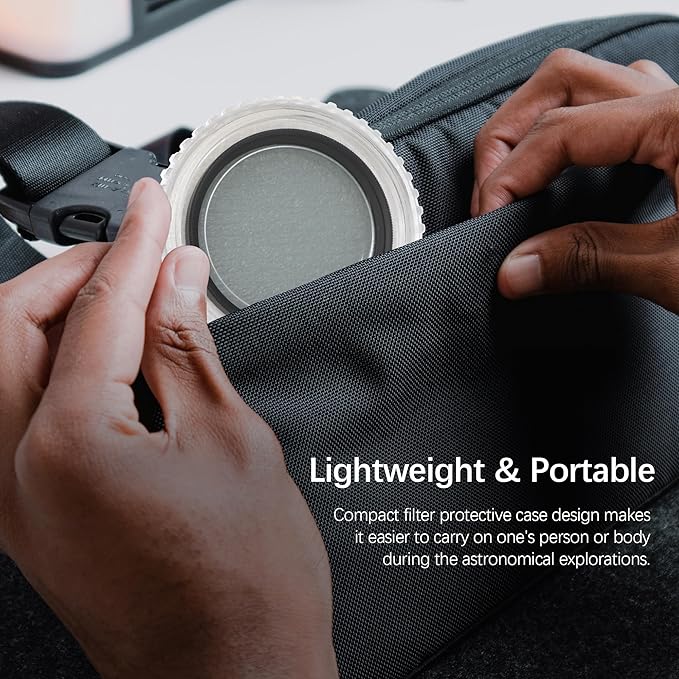 Astromania Telescope Moon Filter 2 inch, Neutral Density Telescope Filter ND96-0.3 with 50% Light Transmission Reduces Moon Glare&Enhances Lunar Crater Detail, Work with Telescope Accepts 2" Eyepiece