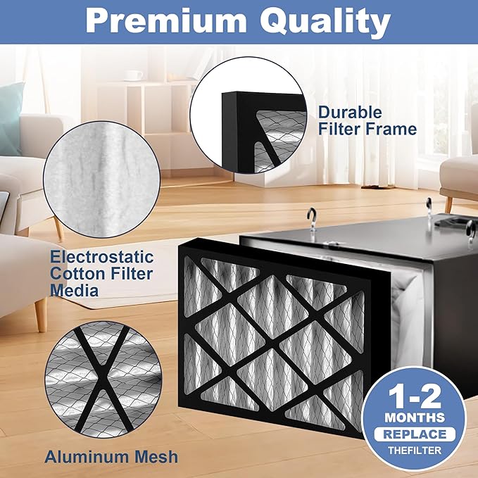 2 Pack 5-Micron Outer Air Filter Replacement Compatible with WEN 3410, POWERTEC AF4000, Shop Fox W1830, Grizzly G0738 Air Filtration System for Workshop, Part 90243-027-2