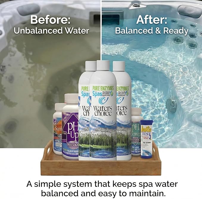 Waters Choice Complete Hot Tub Chemicals 3-Month Starter Kit-All-in-One Water Clarifier, Chemical-Free Spa Kit for Easy Water Care in Hot Tubs & Jacuzzis
