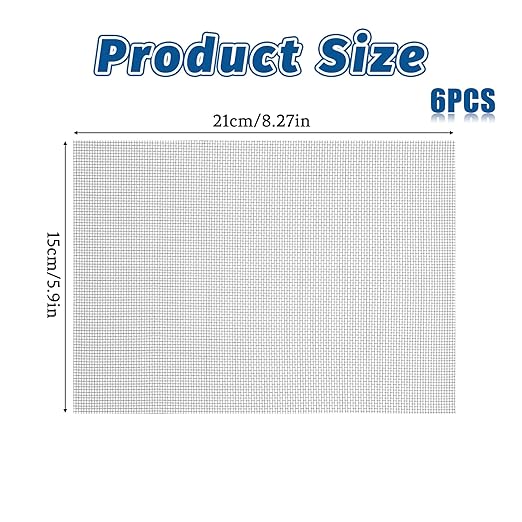 6 Pack 8.27 x 5.9 Inch Stainless Steel Wire Mesh Screen, 20 Mesh Woven Metal Wire Net for DIY Projects, Vent, Cage, Garden, Window, Easy to Cut and Resistant to Rust, Prevents Rodents from Enter