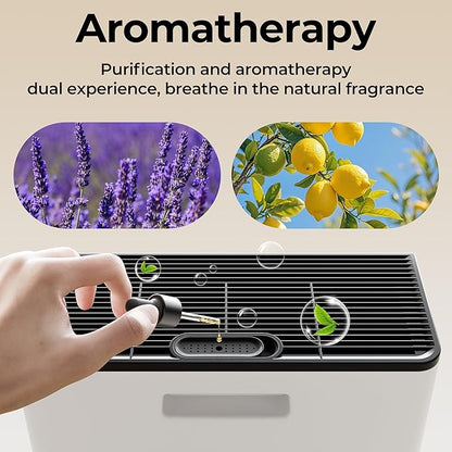 Air Purifiers for Home Large Room up to 2200sq.ft with Washable Filters, EVALIT Air Purifiers for Bedroom with Fragrance, PM 2.5 Display Air Quality Sensor for Smoke Dust Odors, White, 1Pack+3Modes