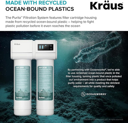 KRAUS Replacement Filter Cartridges for Purita 2-Stage Under Sink Water Filtration System with Carbon Block and Polypropylene Filters (Set of 2), FC-101