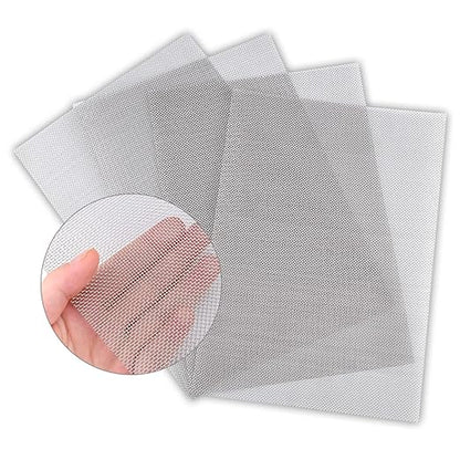 Valchoose 4PACK Stainless Steel Woven Wire Mesh Never Rust, Air Vent Mesh 11.8"X8.2"(300X 210mm), Hard and Heat Resisting Screen, 1mm Hole 20 Mesh Easy to Cut for Rodents Filters Window DIY Projects