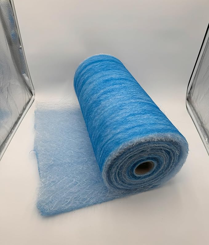 Paint Booth Exhaust Fiberglass Filter Roll, Blue/White Paint Arrestor for Spray Booth (60" x 100ft)