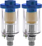 TCP Global Mini In-Line Air Filter (2 Pack) - Water & Oil Separator with Drain Valve - Water Trap, Air Dryer, Removes Moisture, Dirt - Use on Compressor Hose, Pneumatic Tools, Paint Spray Guns