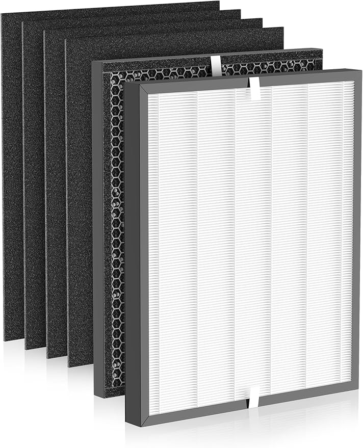 3000 Replacement Filter Compatible with Air Doctor 3000 Air Purifier, 1 Premium Filter + 1 Activated Carbon Filters + 4 Pre-Filters,Compare to ADF3001 ADF3002 ADF3003