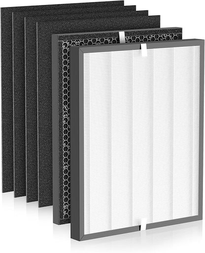 3000 Replacement Filter Compatible with Air Doctor 3000 Air Purifier, 1 Premium Filter + 1 Activated Carbon Filters + 4 Pre-Filters,Compare to ADF3001 ADF3002 ADF3003