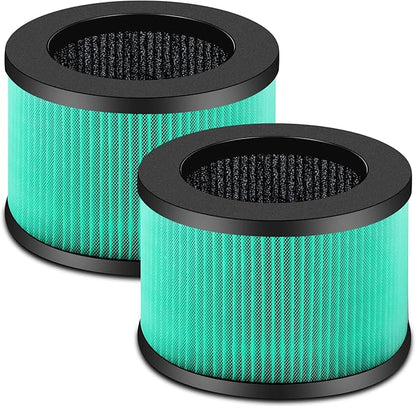 2 Pack MK01 MK06 Air Filter Replacement Compatible with Aroeve MK01 MK06, ToLife TZ-K1 and Kloudi DH-JH01 Filter, Pet Dander Version, Green