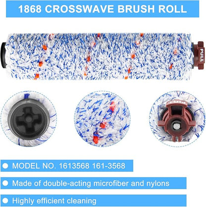 Replacement Parts for Bissell Crosswave Pet Pro 1785A 2306A 1785 Vacuum Cleaner, 2 Pack 1868 Brush Roll for Bissell crosswave and 2 Pack 1866 replacement filters Part 1608683, 1608684 LUXRILIX