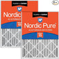 Nordic Pure 18x24x4 (Actual Size: 17 1/2 x 23 3/8 x 3 5/8) Pleated Air Filters MERV 15 Plus Carbon 2 Pack