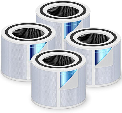 Core 300 Smoke Remover Replacement Filter for LEVOIT Core 300 Core 300-P Core 300S Vortex Air Air Purifier, 4-in-1 H13 Grade True HEPA High-Efficiency Activated Carbon, Core 300-RF-SR, 4 Pack, Blue