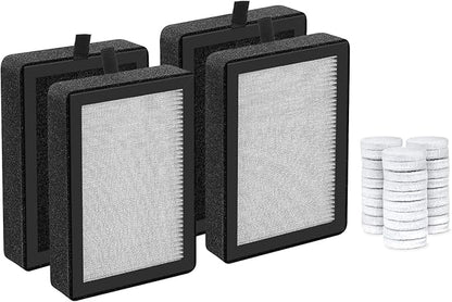 isinlive LV-H128 Air Purifier Replacement Filter Compatible with LEVOIT LV-H128/ PUURVSAS (HM669A) / ROVACS (RV60) 3-in-1 Middle Layer, 4 Pack LV-H128 Filters and 30 Pack Aroma Pads