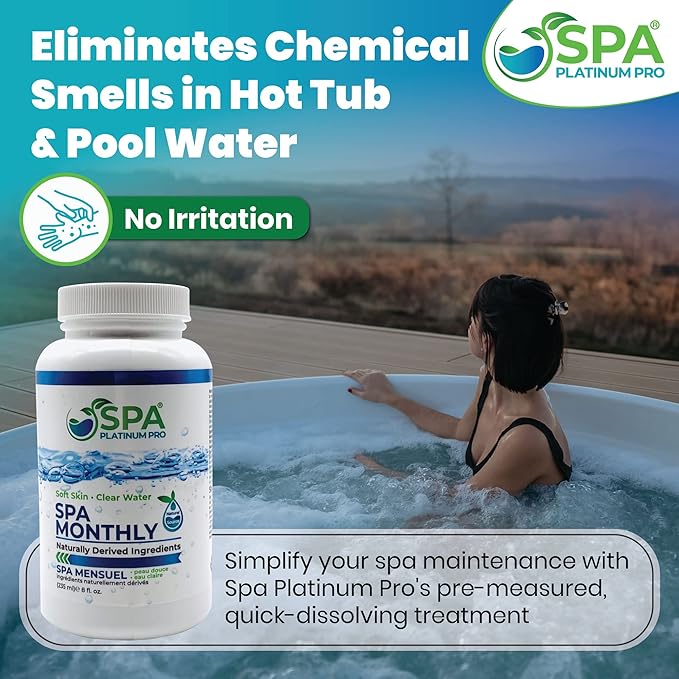 Spa Platinum Pro Natural Hot Tub Treatment – Fast Acting Cloudy Water Solution – Six Months Supply – Keep Spa Water Clear, Balanced & Fresh | Easy-to-Use Hot Tub Water Treatment – (8 oz x Pack of 6)