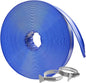 Poolvio Backwash Hose 2" x 100 ft, Blue Lay-Flat PVC Drain Hose with 2 Stainless Steel Thumb Screw Clamps, Tear-Resistant & Leak-Free for Swimming Pool Filter Cleaning, Flooded Area, Pond Draining