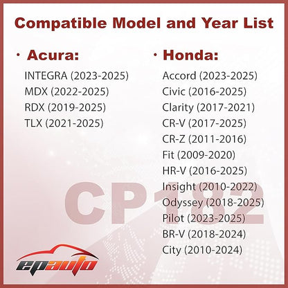 [2-Pack] EPAuto CP182 (CF11182) Cabin Air Filter Replacement for Honda Accord, Civic, CR-V, Fit, HR-V, Insight, Odyssey, Pilot, CR-Z, Clarity;Acura Integra,MDX,RDX,TLX - Fits Select Models 2009-2025