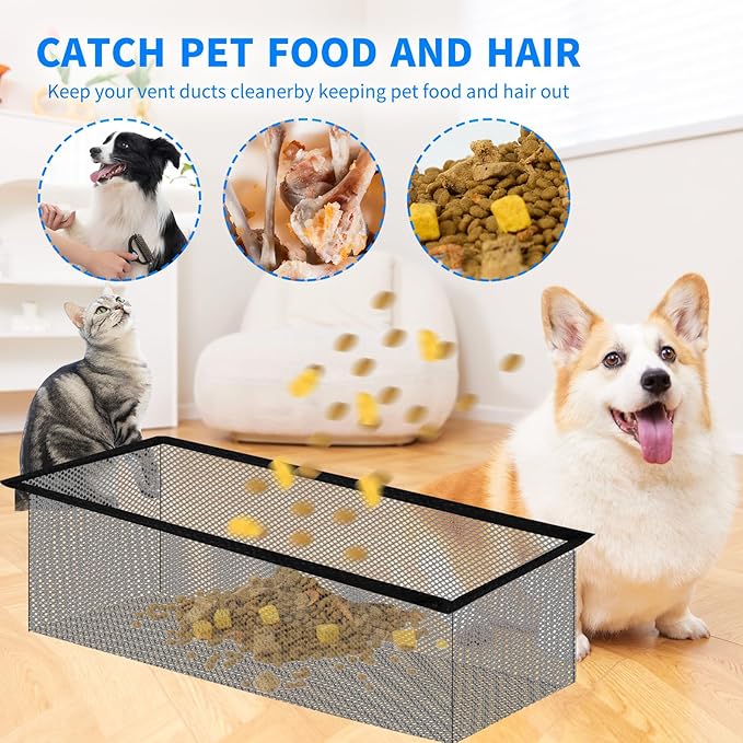 Floor Register Cover Trap, Floor Air Vent Cover Screen for Home Air Vent Filters 6-Pack Floor Vent Mesh Filters Net Trap (Trap 4x10 6-PCS)
