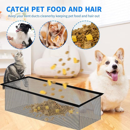 Floor Register Cover Trap, Floor Air Vent Cover Screen for Home Air Vent Filters 6-Pack Floor Vent Mesh Filters Net Trap (Trap 4x10 6-PCS)
