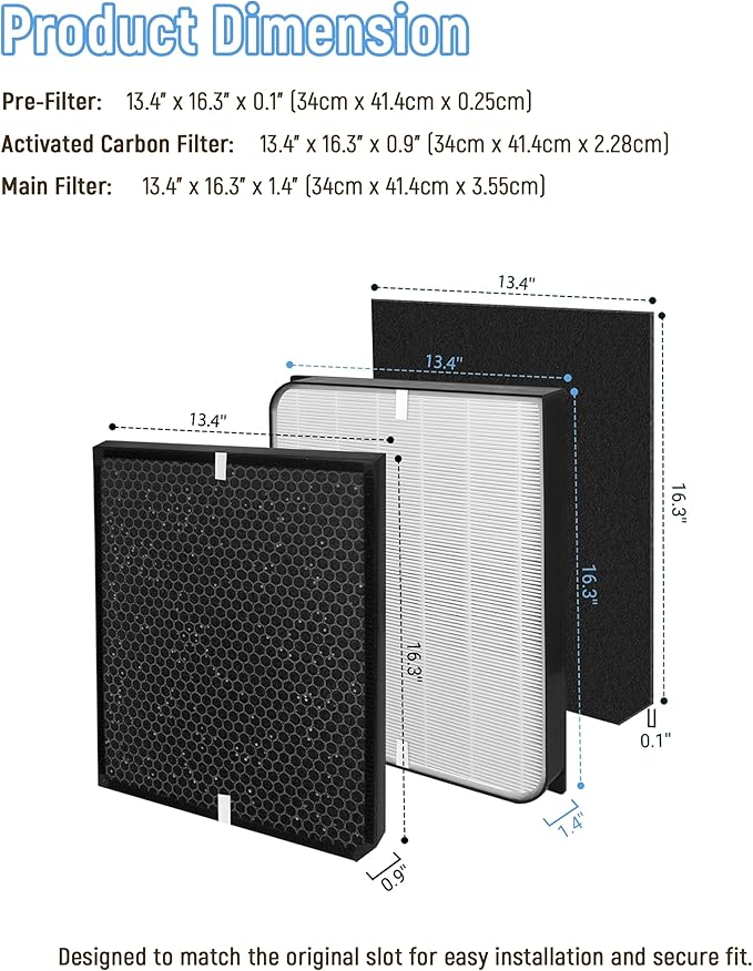 AD3500/3000 Replacement Filter Compatible with AirDoctor 3000 Series Air Purifier, fits Model 3000 3500 3500i, Includes 1 Premium Filter + 2 Carbon Filters + 4 Pre-Filters,7-Pack