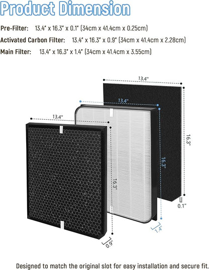 AD3500/3000 Replacement Filter Compatible with AirDoctor 3000 Series Air Purifier, fits Model 3000 3500 3500i, Includes 1 Premium Filter + 2 Carbon Filters + 4 Pre-Filters,7-Pack