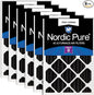 Nordic Pure 16x24x4 (Actual Size: 15 3/8 x 23 3/8 x 3 5/8) Pure Carbon Pleated Odor Reduction Merv 8 Furnace Filters 6 Pack