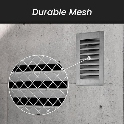 Repa Market 20" x 8" Inch (Inner Dimensions) Galvanized Steel Black Soffit Air Vent Cover - Louvered Square Gable Vent with Mesh Screen - Exhaust/Intake Ventilation Grill - Outdoor Metal Duct Grate