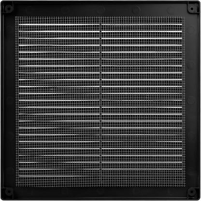 Vent Systems 8" x 8" (Opening Dimensions) Black Plastic Soffit Vent Cover - Durable Flat Square Air Vent Grille with Mesh Screen - Weather Resistant Ventilation Grill Wall & Ceiling Indoor & Outdoor