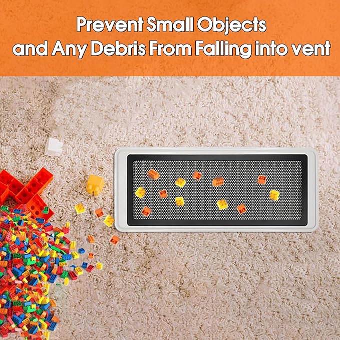 Floor Register Vent Cover, 2"x14" Magnetic Air Vent Screen Mesh Covers for Home Floor/Wall/Ceiling Registers Air Vent Filters, Black (4 Packs)