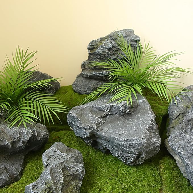 Outdoor Fake Rock Cover Realistic Lightweight Fiberglass Artificial Landscape Boulder Enclosure Protection Dome for Well Pump Septic Tank Electrical Boxes R (S)