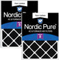 Nordic Pure 16x25x1 (Actual Size: 15 1/2 x 24 1/2 x 3/4) Pure Carbon Pleated Odor Reduction Furnace Air Filters 2 Pack