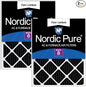 Nordic Pure 12x20x1 (Actual Size: 11 1/2 x 19 1/2 x 3/4) Pure Carbon Pleated Odor Reduction Furnace Air Filters 2 Pack