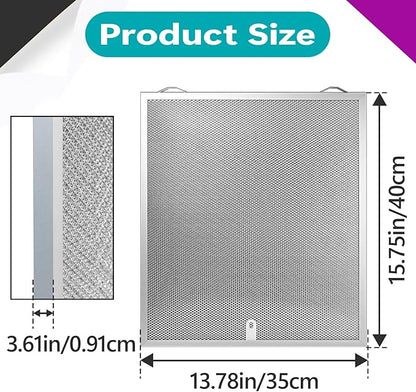 4 Pcs S99010430-002 Range Hood Filters Compatible with Broan-Nutone HPF30 Aluminum Mesh Grease Filter, Replaces 99010430-002, 4512880, 15.75''x13.78''x0.36''