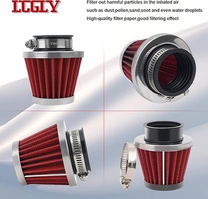 2PCS 42mm Universal Air Filter For GY6 125CC 150CC 200CC 250CC Dirt Bike ATV Quad Scooter Go Kart Compatible With Kawasaki Suzuki Yamaha PZ24 PZ30 Carburetor Moped Roketa Taotao for Motorcycle
