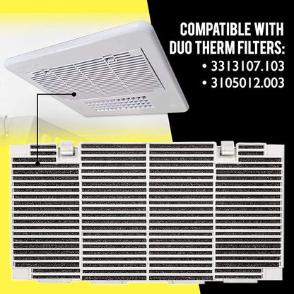Mission Automotive RV AC Filter Replacement Pads - Washable PPI Foam & Reusable Air Filter - Compatible with Dometic Duo Therm 3313107.103 & 3105012.003 & RV Essentials - 14 x 7.5 In, Pack of 2