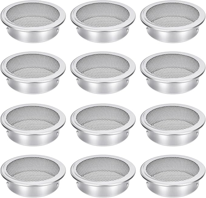 2-Inch Round Open Screen Vent, Mill Finish, 12 Pack