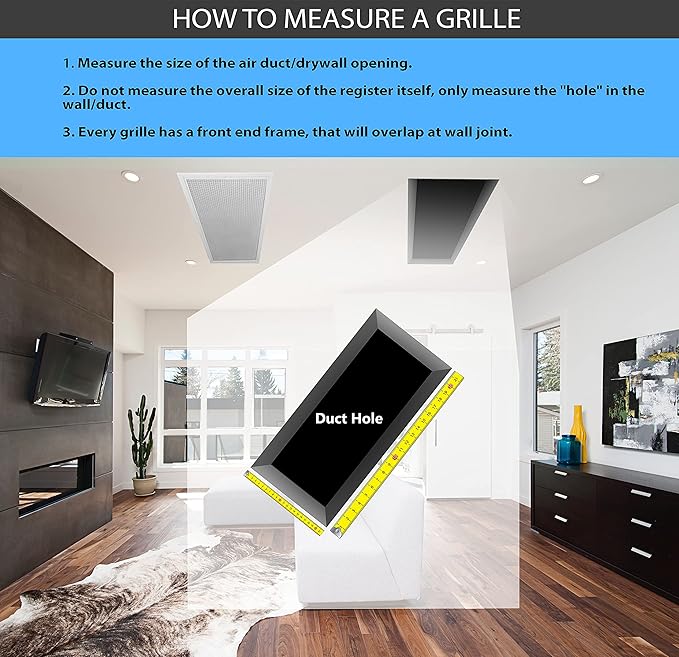 HVAC Premium 14 x 6 Duct Opening Steel Return Air Filter Grille, for 1-inch Filter, Removable Door, Flat Stamped HVAC Vent Cover Grille, Outer Dimensions 16.5 x 8.5