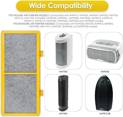 (12 Pack) AER1 Filter 4 HEPA Filters + 8 Carbon Booster Filters Compatible With Holmes AER1 Type Total Air Filter HAPF30AO-Odor Eliminator Filter, True HEPA Filter, Replacement Filter Accessories