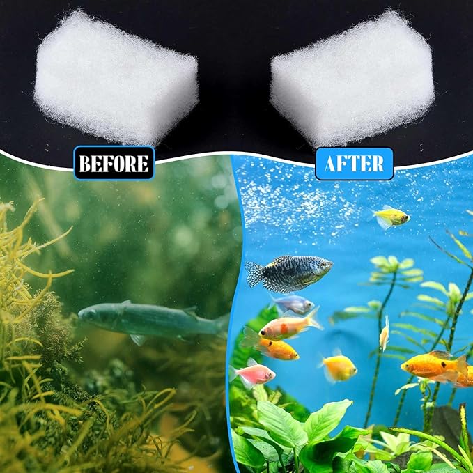 Baquler 30 Pcs Filter Media Compatible with Fluval 306 307 406 407 Water Polishing Pads Polishing Filter Pads