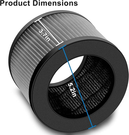2 Pack MK01 MK06 Air Filter Replacement Compatible with Aroeve MK01 MK06, ToLife TZ-K1 and Kloudi DH-JH01 Filter, Smoke Remover Version, Grey