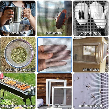 Stainless Steel Woven Wire Mesh Window Screen Mesh, Stainless Steel Woven Wire, 16 Rodent Proof Insect Screen, for DIY, Vent, Filter, Window Garden