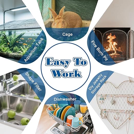 6 Pcs Stainless Steel Wire Mesh Sheet 20 Mesh Air Vent Fine Meshs 1mm Hole Woven Meshes Screen Metal Rodent Meshs Filter Panels for Vent Window Screen Meshes Cage Filter (21 X 15cm)