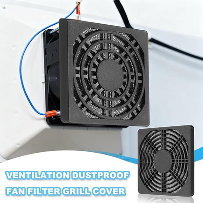 PATIKIL 120mm Fan Filter Grill, 6 Pcs Plastic Ventilation Dustproof Grill Cover Cooling Ventilator with Screws for Industry Workshop Computer Case Refrigerators Air Conditioning, Black