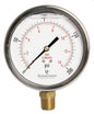 4" Oil Filled Pressure Gauge - Stainless Steel Case, Brass, 1/2" NPT, Lower Mount Connection, 0-200PSI