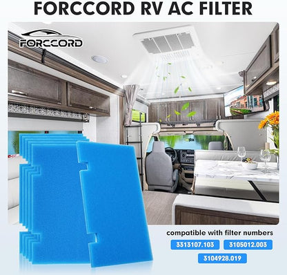 6-PCS RV Air Conditioner Filter RV AC Replacement RV Air Filters 3313107.103,3105012.003 Filters For Dometic Air Grille 14" x 7.5" MERV 6 Air Filters Reusable and Washable