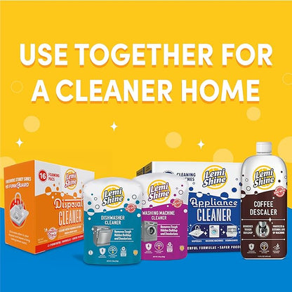 Lemi Shine Foaming Garbage Disposal Cleaner and Deodorizer - Citric Acid Cleaning Powder - Fresh Lemon Scent - 16.92 oz (16 Pack)